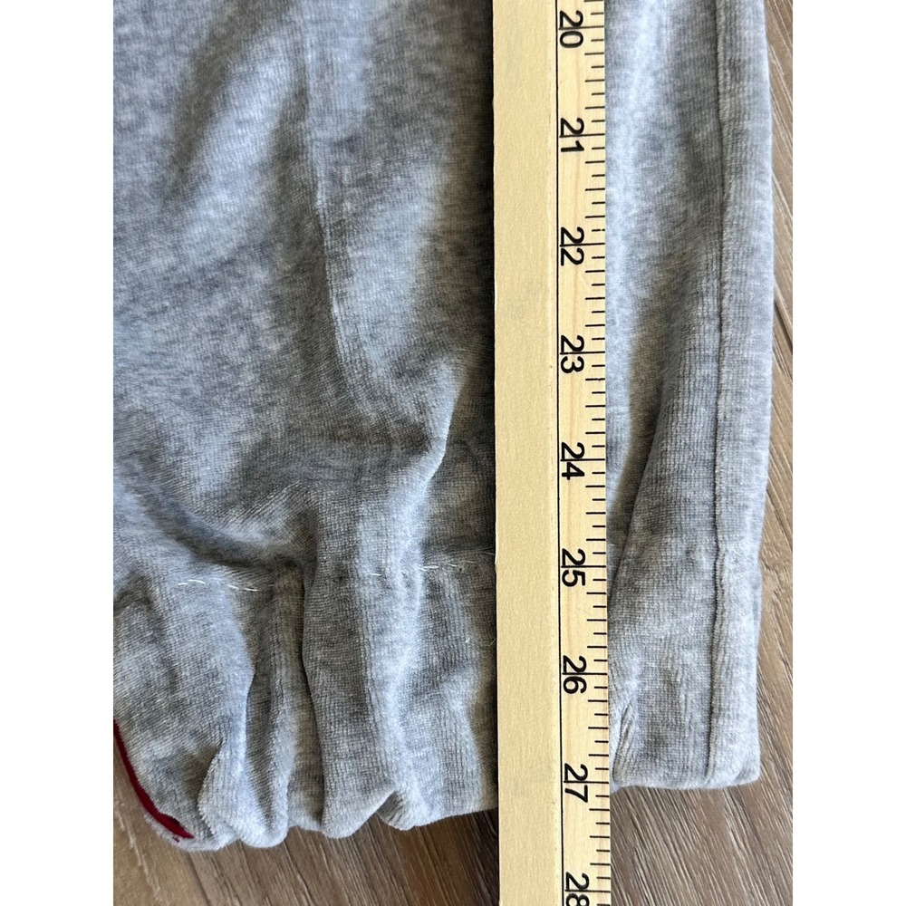 Le Tigre Mens L Velour Jogger Grey Red Piping Retro Streetwear Y2K VTG Blokecore - Picture 6 of 7